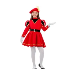 Disfraz de Paje Real Roja para niña