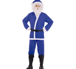 Outlet Disfraz de Papa Noel Azul para hombre