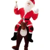Disfraz de Papá Noel a hombros de Reno para adultos