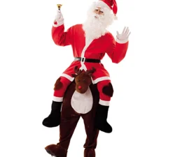Disfraz de Papá Noel a hombros de Reno para adultos