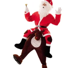 Disfraz de Papá Noel a hombros de Reno para adultos