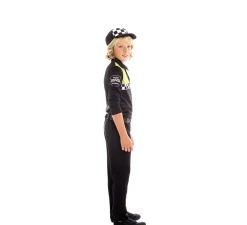 Best Disfraz de Policía Negro y Amarillo para niño