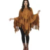 Disfraz de Poncho Marrón Indio para mujer