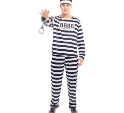 Clearance Disfraz de Presidiario a Rayas para hombre