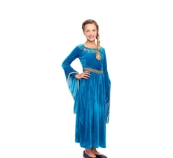 New Disfraz de Princesa Vikinga o Medieval Azul para niña