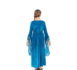 New Disfraz de Princesa Vikinga o Medieval Azul para niña