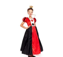 Disfraz de Reina de Corazones Rojo y Negro para niña