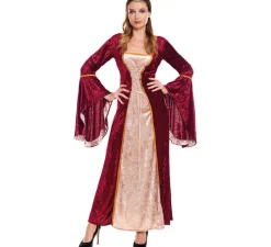 Disfraz de Reina Medieval Vinotinto para mujer