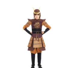 Disfraz de Samurái Legendario Japonés marrón para niño