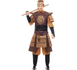 Disfraz de Samurái Legendario Japonés marrón para hombre