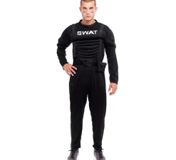 Discount Disfraz de Soldado SWAT Musculoso negro para hombre