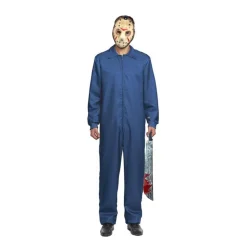 Disfraz de Terror de Jason Voorhees Adulto - Mono y Máscara de Hockey con Machete Falso