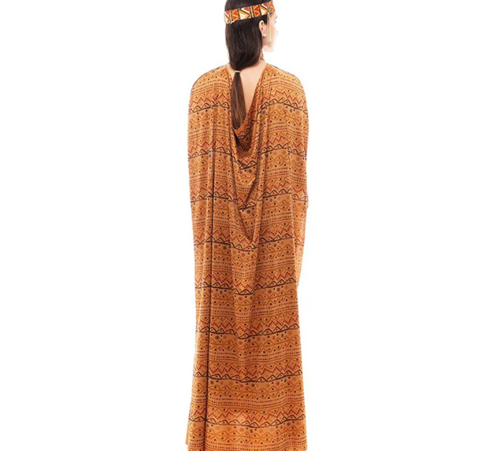 Disfraz de Tribal Africana amarillo y marrón para mujer