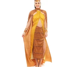 Disfraz de Tribal Africana amarillo y marrón para mujer