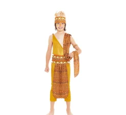 Disfraz de Tribal Africano amarillo y marrón para niño