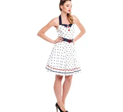 Disfraz de Vestido Blanco con Lunares Años 50 para mujer