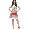 Online Disfraz de Vestido Blanco Crochet Navideño para mujer
