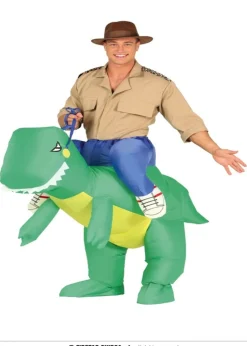 Disfraz dinosaurio hinchable montado