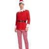 Online Kebedo Moda Disfraz Elfo Navidad Traje rojo y blanco Hombre