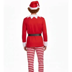 Online Kebedo Moda Disfraz Elfo Navidad Traje rojo y blanco Hombre