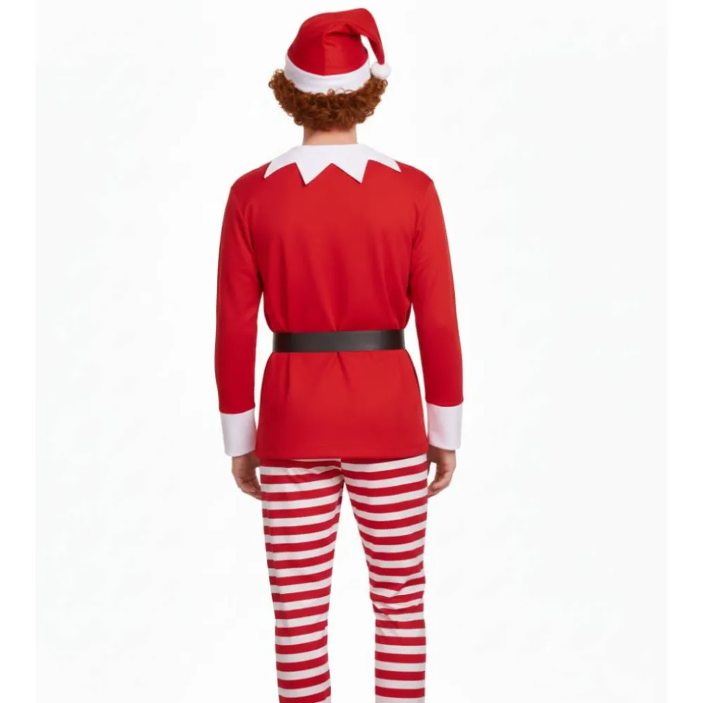 Online Kebedo Moda Disfraz Elfo Navidad Traje rojo y blanco Hombre