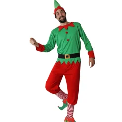 Disfraz Elfo Navidad Traje verde y rojo Hombre
