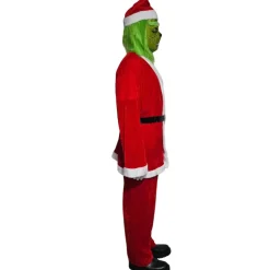 Disfraz El Grinch Criatura Verde Navideña con Traje Papá Noel Rojo