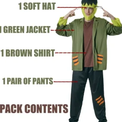 Disfraz Frankenstein Adulto Hombre Kit Monstruo Verde