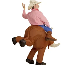 Clearance Disfraz Hinchable de Vaquero montando Toro Salvaje para adulto