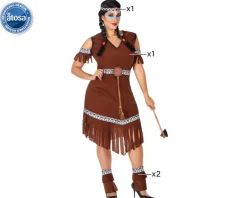 New Atosa Disfraz India Mujer Adulto Marrón oscuro