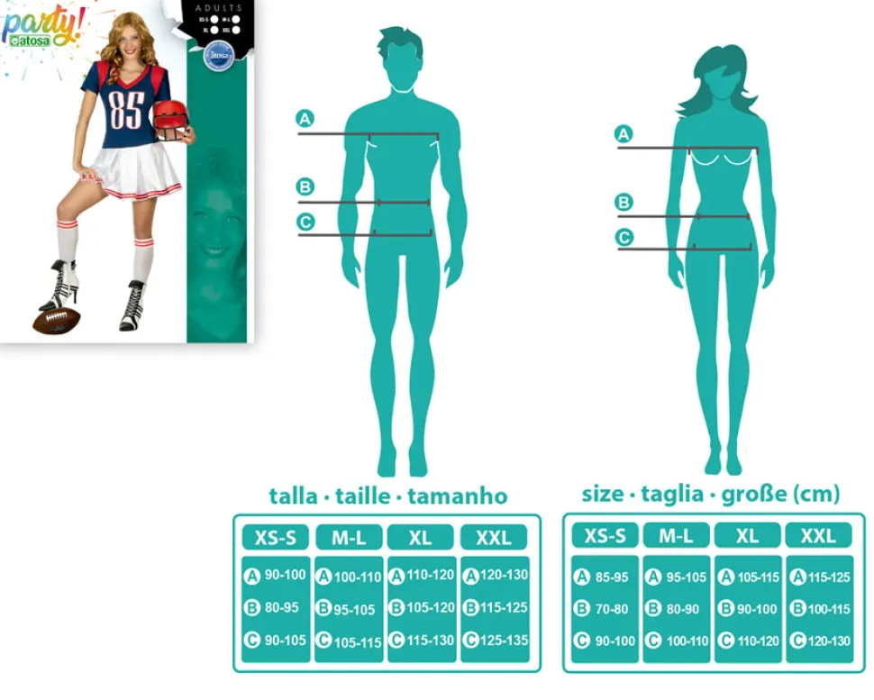 Disfraz Jugadora Rugby Mujer Adulto XL