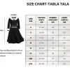Best Kebedo Moda Disfraz Merlina Gótico Miércoles Addams - Vestido, La Mano de Látex, Peluca y Medias