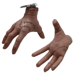 Best Kebedo Moda Disfraz Merlina Gótico Miércoles Addams - Vestido, La Mano de Látex, Peluca y Medias