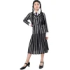 Outlet Kebedo Moda Disfraz Miércoles Addams Merlina Uniforme Escolar Gótica para Niñas