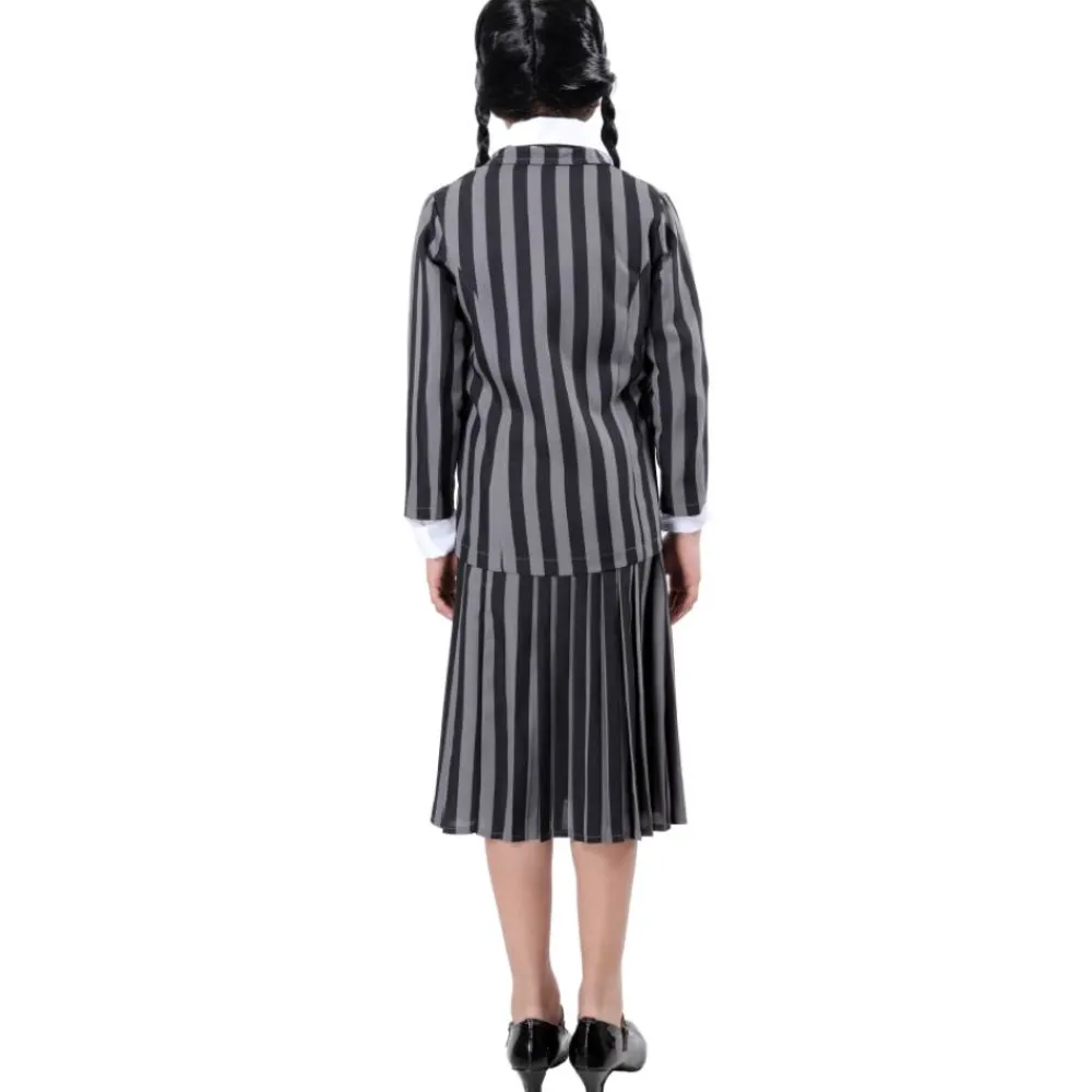 Outlet Kebedo Moda Disfraz Miércoles Addams Merlina Uniforme Escolar Gótica para Niñas