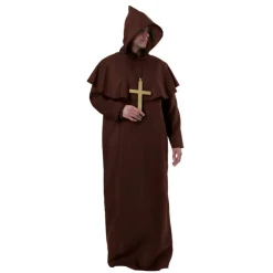 Discount Kebedo Moda Disfraz Monje Sacerdote Túnica Marrón Adulto