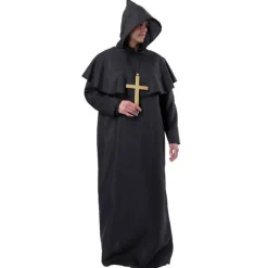 Disfraz Monje Sacerdote Túnica Negra Adulto