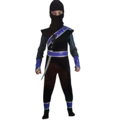 New Kimokawaii Disfraz Ninja Negro y Azul