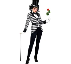 Disfraz o Chaqueta de Arlequina Elegante a Cuadros para mujer