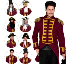 Disfraz o Chaqueta de Frac Burgundy Desfile para hombre