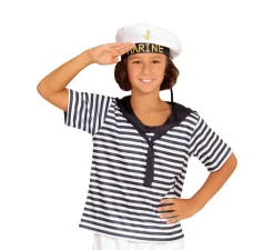 Disfraz o Kit Marinero Clásico a Rayas Infantil: Camiseta y Gorra