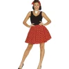 Disfraz o Kit Pin Up de los 50 Rojo para mujer: Falda y Lazo