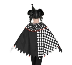 Online Disfraz o Poncho de Arlequín Negro y Blanco a Cuadros para niña