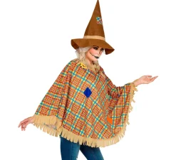 Online Disfraz o Poncho de Espantapájaros con Sombrero para adulto