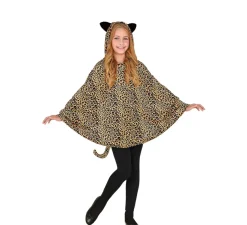 Disfraz o Poncho de Leopardo con Capucha para niños