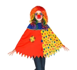 Disfraz o Poncho de Payaso Colorido con Lunares para niños