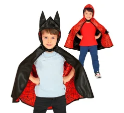Disfraz o Poncho reversible:Super Héroe Araña y Murciélago Infantil