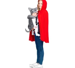 Disfraz Pack Caperucita y Lobito con Cubremochila para bebé y adulto