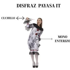 Disfraz Payasa Terrorífica Mujer Adulta
