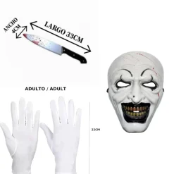 Kebedo Moda Disfraz Payaso Art the Clown de Terrifier Adulto